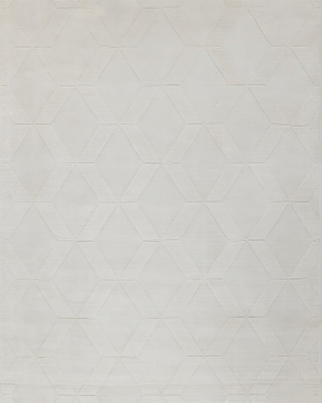 Brunello Hand-Loomed White Rug, 6' x 9'